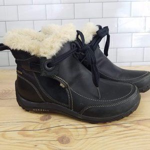 Merrell Size 6 Black Waterproof Winter Boots